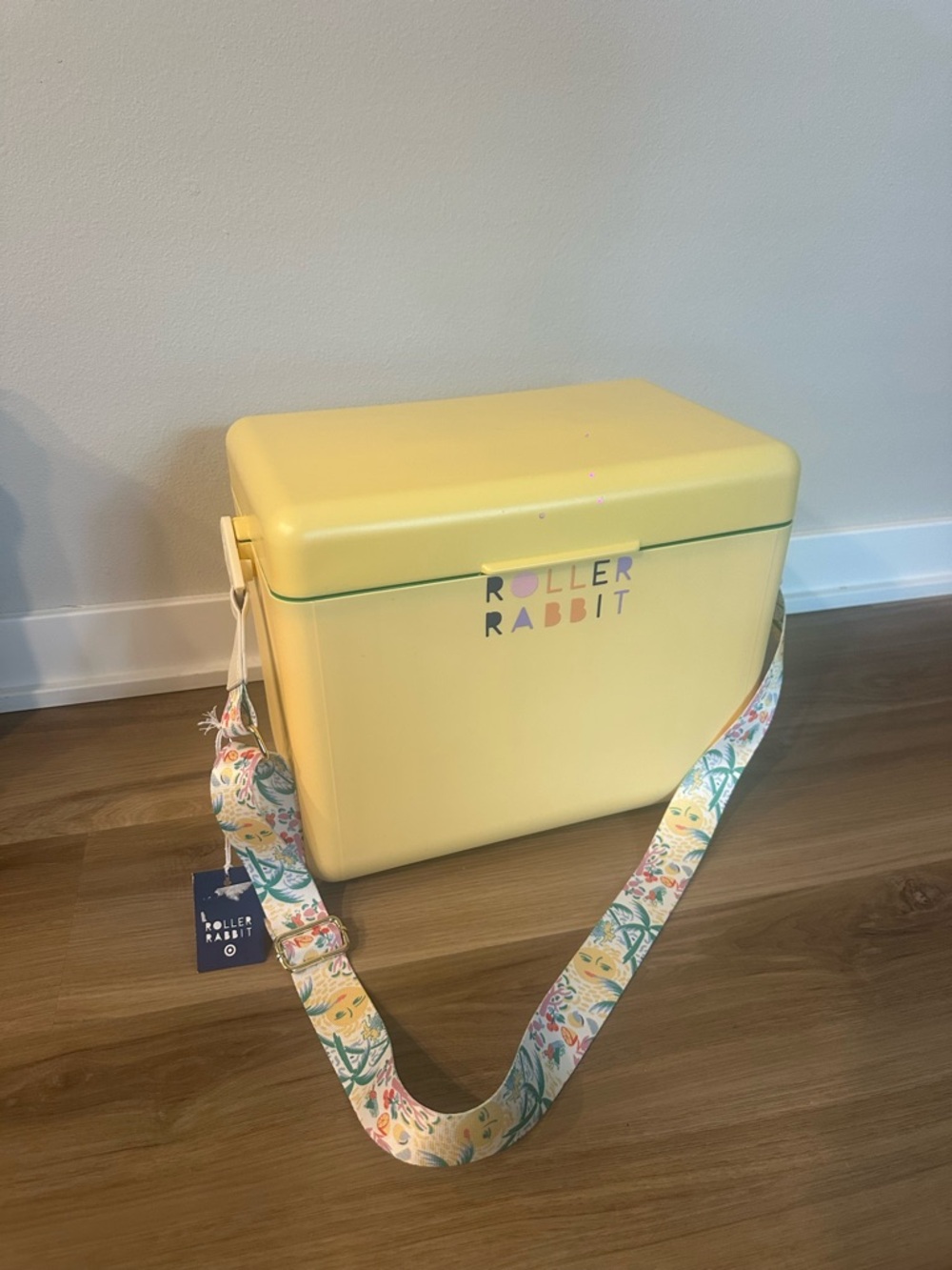 Roller Rabbit Pale Yellow Floral-Print Strap Cooler - Picture 5 of 7